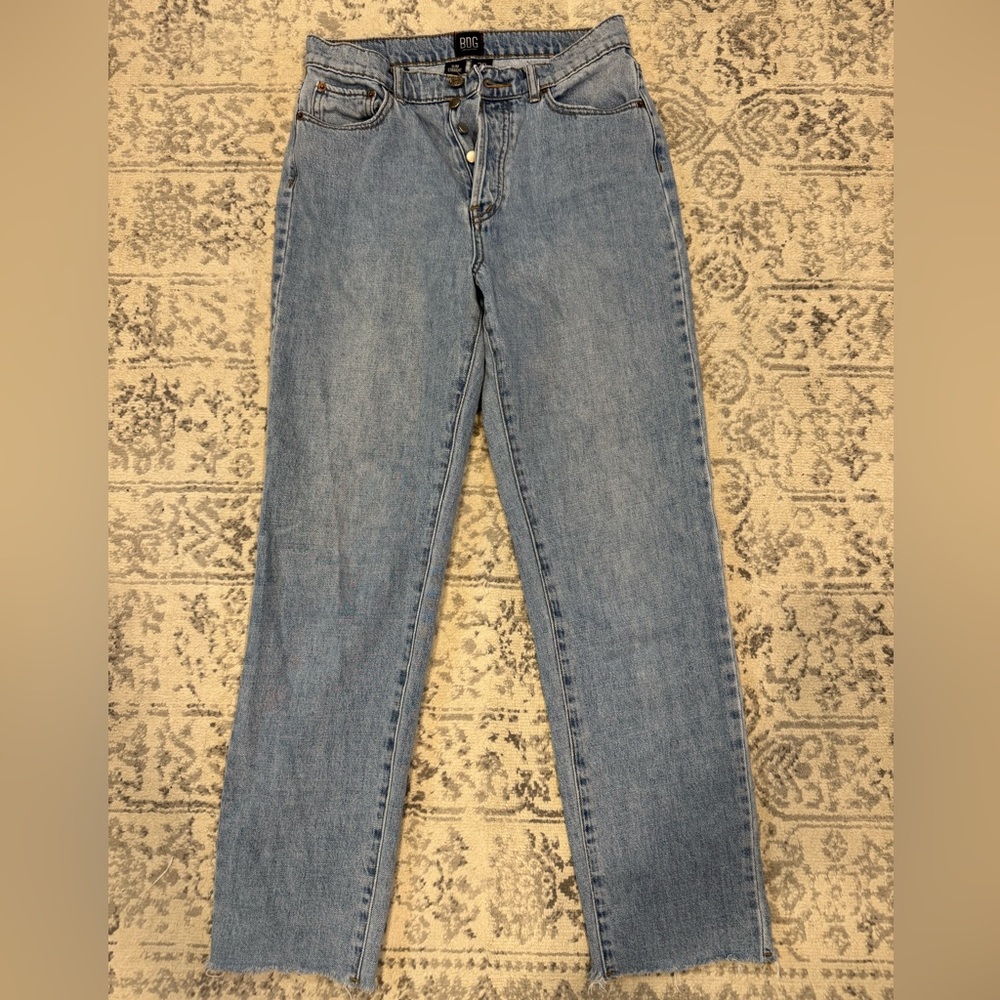 BDG Light Blue High Rise Slim Straight Jeans